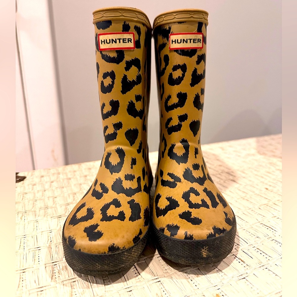 Hunter Kids Leopard Print Rain Boots